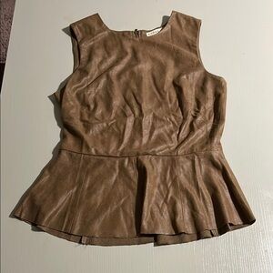 blush noir Camel Peplum Tank Top- Size Small